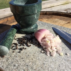 prosciutto wrapped pork tenderloin with black peppercorn sauce